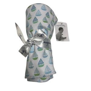 MAGNOLIA BABY NWT Sweet Sailing Printed Swaddle Blanket | Blue